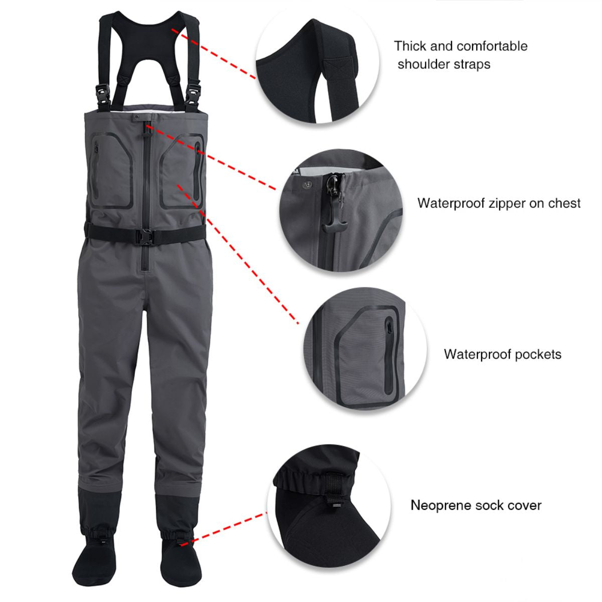 Ready to ship men's fishing chest waders